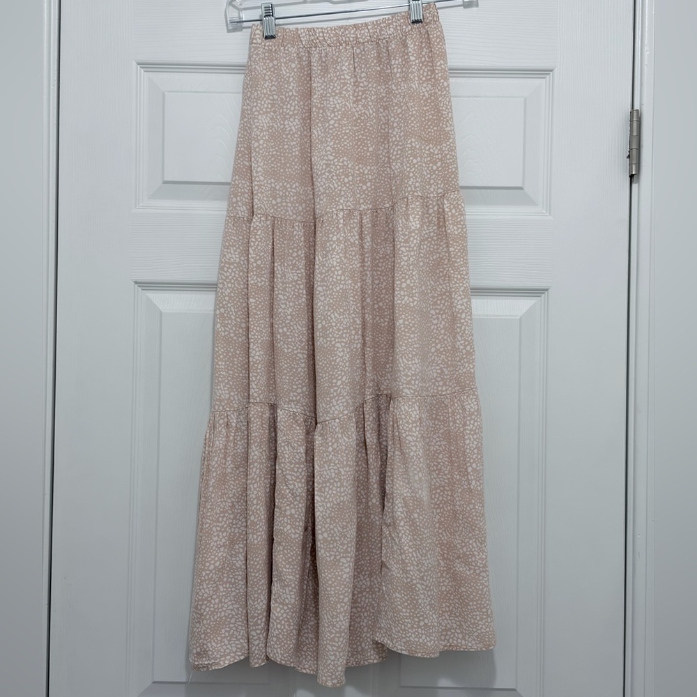 Dusty Rose and Cream Maxi Skirt